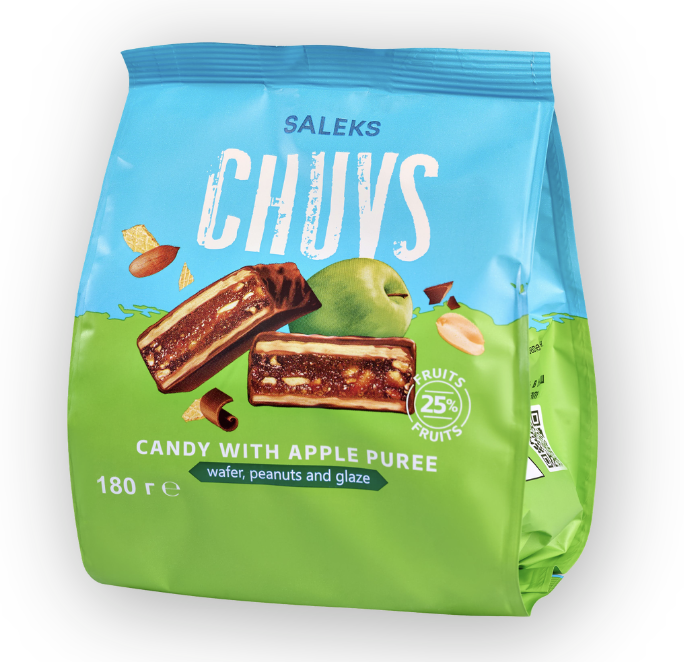 Цукерки Чавз з яблучним пюре та смаженим арахісом 180г